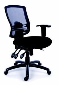 Irodai szék, állítható karfás, fekete szövetborítás, hálós háttámla, fekete lábkereszt, MAYAH Creative (BBSZVV17)