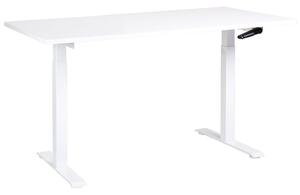 Fehér manuálisan állítható íróasztal 160 x 72 cm DESTINES
