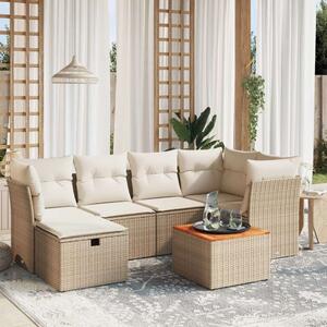 VidaXL Polyrattan Kerti Ülőgarnitúra - 7 részes - Bézs