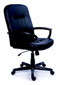 Főnöki szék, hintamechanikával, fekete bonded bőrborítás, fekete lábkereszt, MAYAH Boss (BBSZVV18)