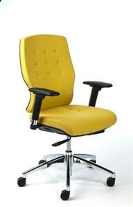 Irodai szék, állítható karfával, sárga szövetborítás, alumínium lábkereszt, MAYAH Sunshine (BBSZVV31)
