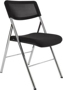 Összecsukható szék, fém és szövet, ALBA CPDIVA, ezüst - fekete (BCPDIVAN)