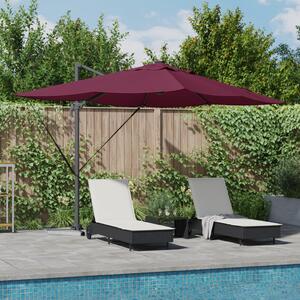 Konzolos Roma Napernyő LED-del Bordeaux Piros 352x251x265 cm Alumínium