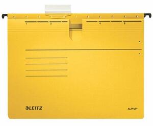 Függőmappa, gyorsfűzős, karton, A4, LEITZ Alpha, sárga (E19840015)