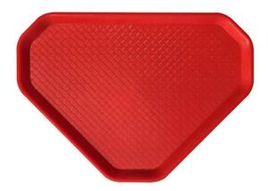 Önkiszolgáló tálca, háromszögletű, műanyag, éttermi, piros, 47,5x34 cm (KHMU218)