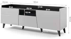 MEBLINE TV szekrény GRANADA világos szürke / fekete