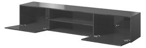 MEBLINE TV szekrény SLIDE K 200 polccal fekete fényes