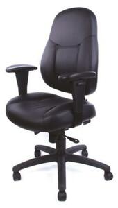 Irodai szék, állítható karfával, fekete, puha bonded bőrborítás, fekete lábkereszt, MAYAH Super Champion (BBSZVV45)