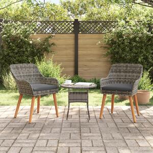 Kerti Szék párnával 2 pcs Szürke 62.5 x 55 x 82 cm polirattan