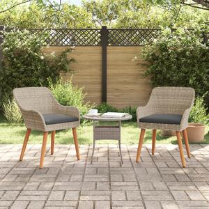 Kerti Szék 2 pcs Világosszürke 62.5 x 55 x 82 cm polirattan
