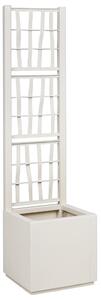 Kerti Ültető Edény Trellis-szel Fehér 36x36x140 cm PP