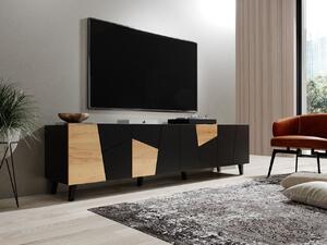 MEBLINE TV szekrény ETNA fekete matt / tölgy craft