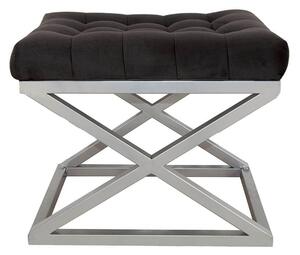 Atelier Del Sofa Puff Silver Black Capraz - Ezüst, Fekete