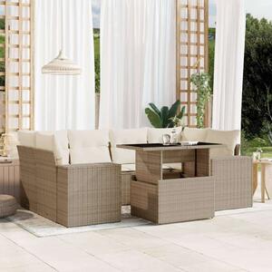 VidaXL Polyrattan Kerti Ülőgarnitúra - 7 részes - Bézs