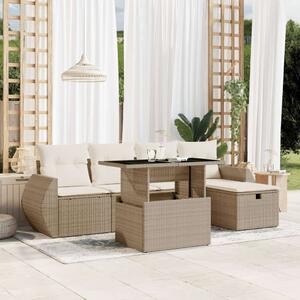 VidaXL Polyrattan Kerti Ülőgarnitúra - 6 részes - Bézs