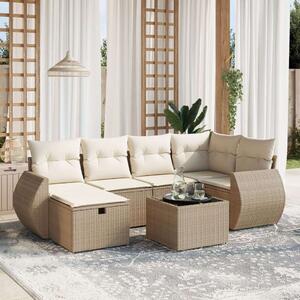 VidaXL Polyrattan Kerti Ülőgarnitúra - 7 részes - Bézs