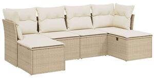VidaXL Polyrattan Kerti Ülőgarnitúra - 6 részes - Bézs