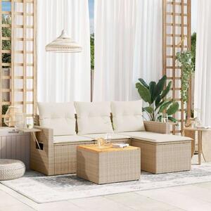 VidaXL Polyrattan Kerti Ülőgarnitúra - 5 részes - Bézs