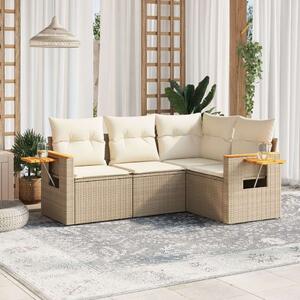 VidaXL Polyrattan Kerti Ülőgarnitúra - 4 részes - Bézs