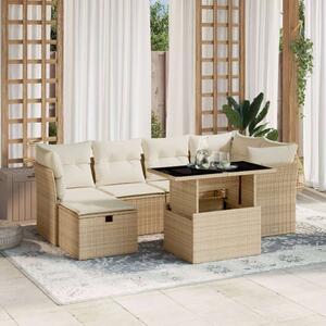 VidaXL Polyrattan Kerti Ülőgarnitúra - 7 részes - Bézs