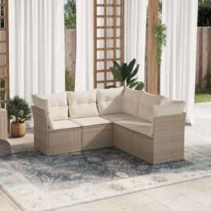 Polyrattan Kerti Ülőgarnitúra - 5 részes - Bézs