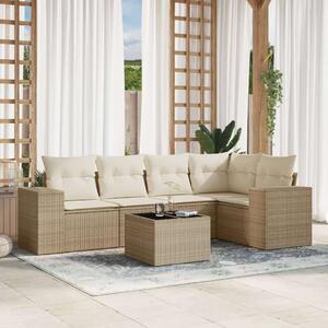 Polyrattan Kerti Ülőgarnitúra - 6 Részes - Bézs