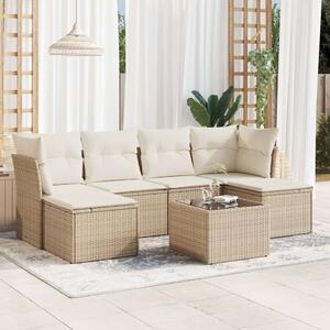 VidaXL Polyrattan Kerti Ülőgarnitúra - 7 részes - Bézs