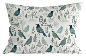 Polipamut párnahuzat LEAFBIRD POLY 50x70 cm, fehér-zöld