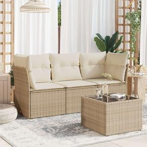VidaXL Polyrattan Kerti Ülőgarnitúra - 4 részes - Bézs