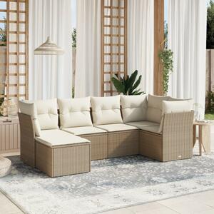 VidaXL Polyrattan Kerti Ülőgarnitúra - 6 részes - Bézs