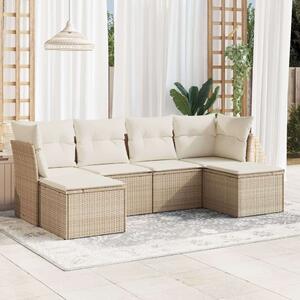 VidaXL Polyrattan Kerti Ülőgarnitúra - 6 részes - Bézs