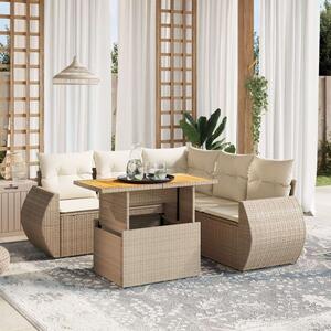 VidaXL Polyrattan Kerti Ülőgarnitúra - 6 részes - Bézs