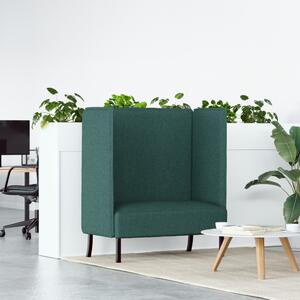 VidaXL Magas háttámlás szófák 101cm Sötétzöld szövet