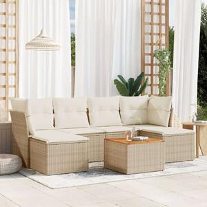 VidaXL Polyrattan Kerti Ülőgarnitúra - 7 részes - Bézs
