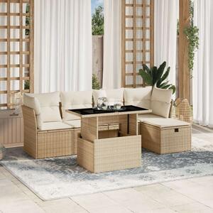 VidaXL Polyrattan Kerti Ülőgarnitúra - 6 részes - Bézs