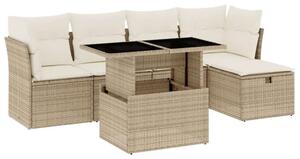 VidaXL Polyrattan Kerti Ülőgarnitúra - 6 részes - Bézs