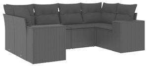 VidaXL Polyrattan Kerti Ülőgarnitúra - 6 részes - Fekete