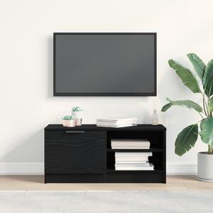 TV Szekrény Fekete Tölgy 80x35x36,5 cm Műszaki Fa