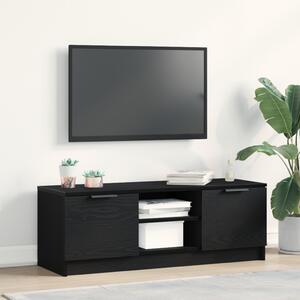 TV Szekrény Fekete Tölgy 102x35x36,5 cm Felépített Fa