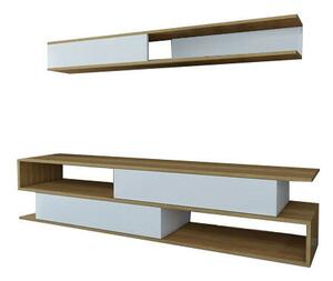 Hanah Home Sims TV szekrény – Teak, Fehér