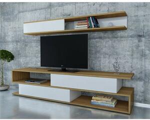 Hanah Home Sims TV szekrény – Teak, Fehér