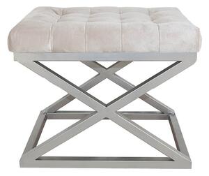 Atelier Del Sofa Puff Sötétfehér Silver Capraz - Ezüst, Sötétfehér