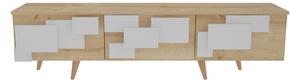 Hanah Home TV Stand Oak White 3 D - Oak, White