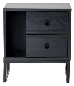 Hanah Home Éjjeliszekrény Fa Fekete Black Glimmer - Fa Fekete, Fekete