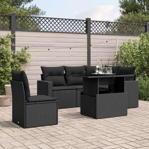 VidaXL Polyrattan Kerti Ülőgarnitúra - 6 részes - Fekete