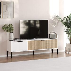 Hanah Home TV állvány fehér, rattan Noah - fehér, rattan
