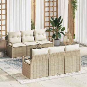 Kerti Kanapé Szett 7 pcs Beige és krém 55 x 55 x 37 cm