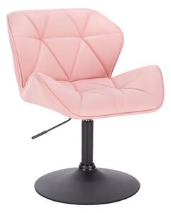 HC111N Rózsaszín modern műbőr szék fekete lábbal