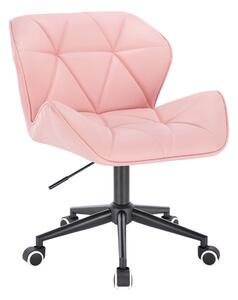 HC111K Rózsaszín modern műbőr szék fekete lábbal