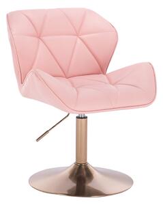HC111N Rózsaszín modern műbőr szék arany lábbal